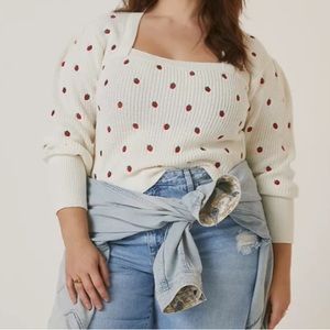 🍓Anthropologie Maeve Embroidered Sweater Top 🍓